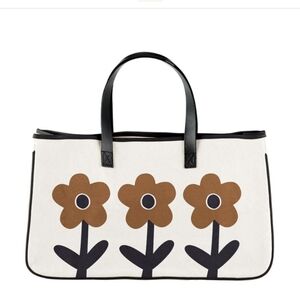 Cream Santa Barbara Design Flower Tote Bag Purse